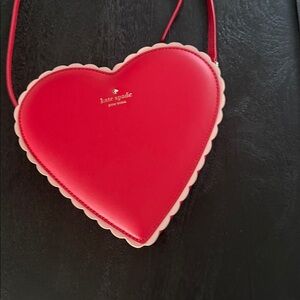 Kate Spade "Yours Truly Chocolate Heart Novelty Bag" Red W/ Pink Trim, Chocolate